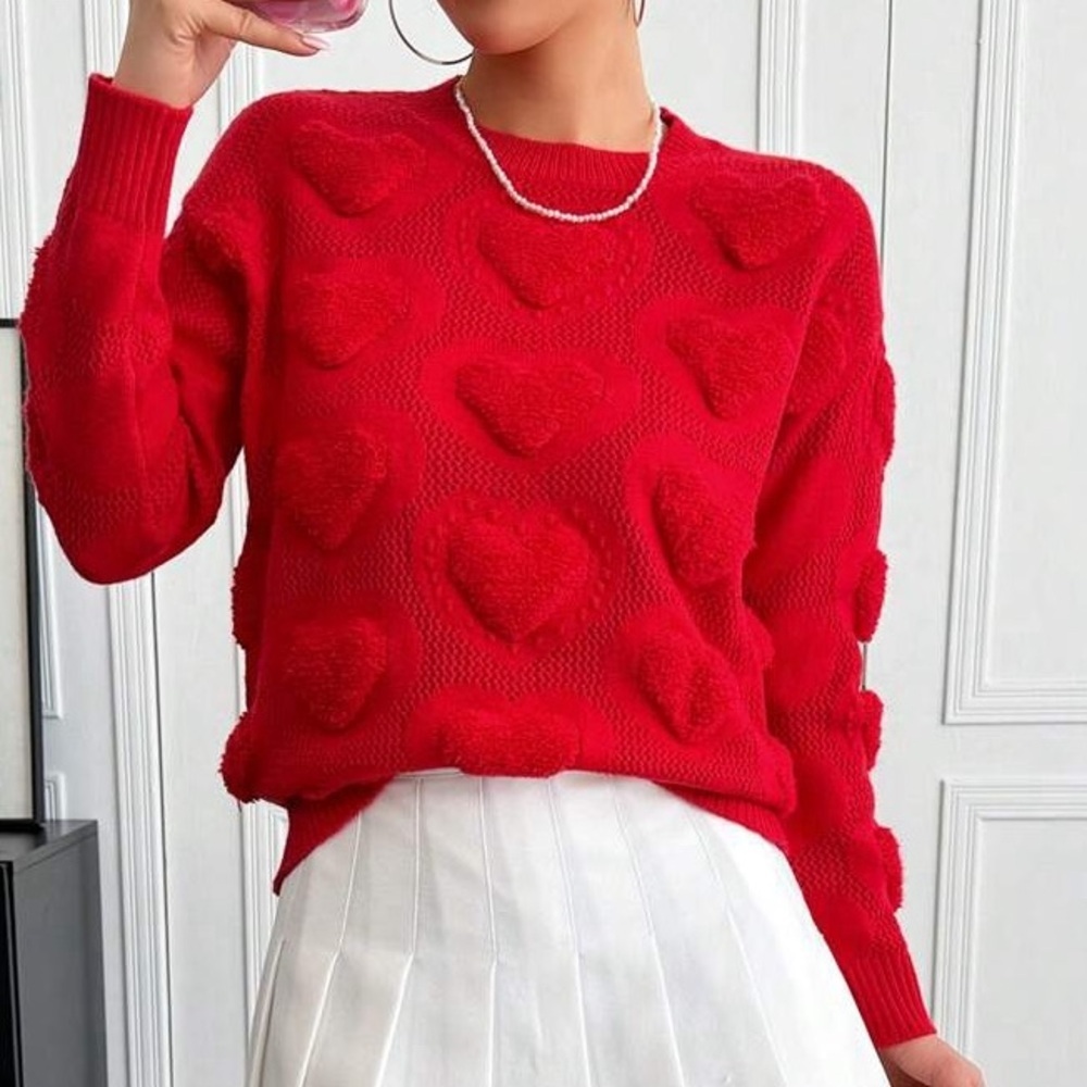 Sweater hearts loose fit trending fashion 2025 - Picture 2 of 5